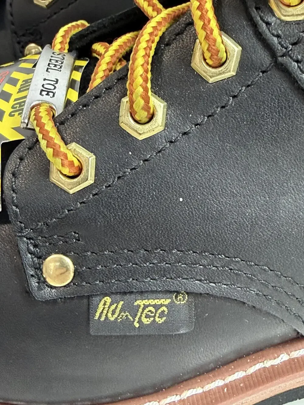 AdTec Boots Mens Size 8.5 Black Leather Steel Toe Lace Up Work Safety 1428